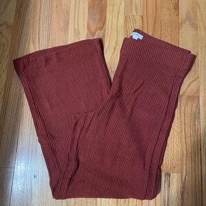 LOFT Ribbed Pants - Deep Rust